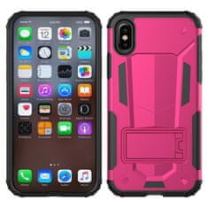 ZIZO Zizo Hybrid Transformer Cover - Oklepni ovitek za iPhone X s stojalom (vroča roza/črna)