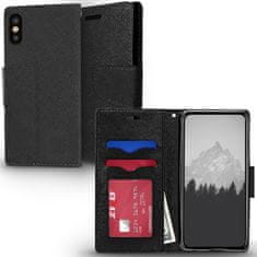 ZIZO Zizo Flap Wallet Pouch - ovitek za iPhone X z režami za kartice + stojalo (črna/črna)