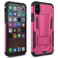 ZIZO Zizo Hybrid Transformer Cover - Oklepni ovitek za iPhone X s stojalom (vroča roza/črna)