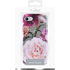 Puro PURO Glam Geo Flowers - etui za iPhone SE (2022 / 2020) / 8 / 7 / 6s (Roza pivonke)