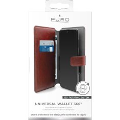 Puro PURO Universal Wallet 360° - Uniwersalne etui obrotowe z kieszeniami na karty, rozmiar XXL (czerwony)