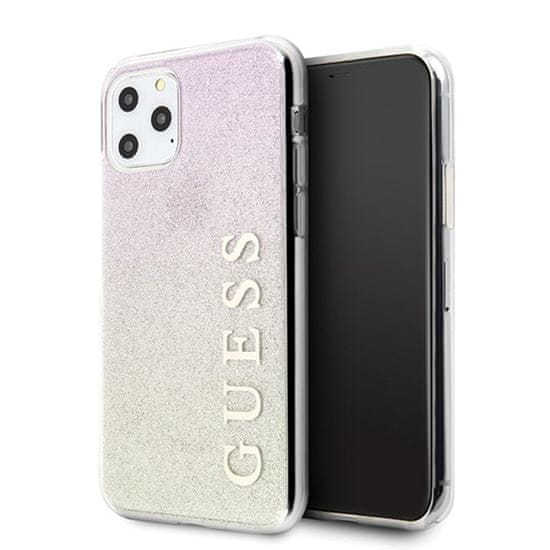 Guess Guess Glitter Gradient - Ohišje za iPhone 11 Pro (zlato/rožnato)