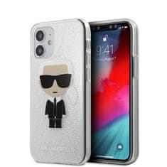 Karl Lagerfeld Karl Lagerfeld Iconik Glitter - Ohišje za iPhone 12 Mini (srebrno)