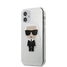 Karl Lagerfeld Karl Lagerfeld Iconik Glitter - Ohišje za iPhone 12 Mini (srebrno)