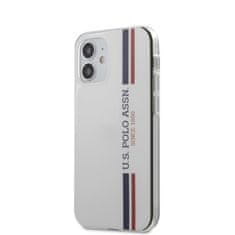 US Polo US Polo Assn Shiny Tricolor Stripes - Ohišje za iPhone 12 Mini (belo)