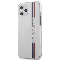 US Polo US Polo Assn Shiny Tricolor Stripes - Ohišje za iPhone 12 Pro Max (belo)