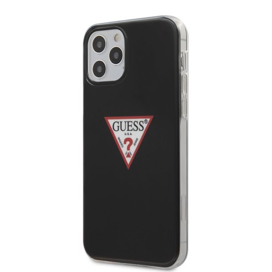 Guess Trikotni logotip Guess - Ohišje za iPhone 12 / iPhone 12 Pro (črno)