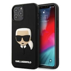 Karl Lagerfeld Karl Lagerfeld 3D gumijasto ohišje Karl's Head - Ohišje za iPhone 12 / iPhone 12 Pro (črno)