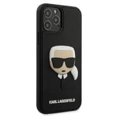 Karl Lagerfeld Karl Lagerfeld 3D gumijasto ohišje Karl's Head - Ohišje za iPhone 12 / iPhone 12 Pro (črno)