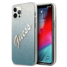 Guess Guess Glitter Gradient Script - Ohišje za iPhone 12 / iPhone 12 Pro (modro)