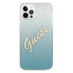 Guess Guess Glitter Gradient Script - Ohišje za iPhone 12 / iPhone 12 Pro (modro)