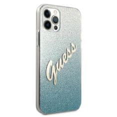 Guess Guess Glitter Gradient Script - Ohišje za iPhone 12 / iPhone 12 Pro (modro)