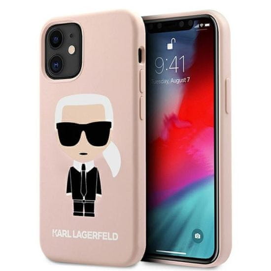 Karl Lagerfeld Karl Lagerfeld Silikonsko ohišje Iconic - iPhone 12 Mini (svetlo roza)