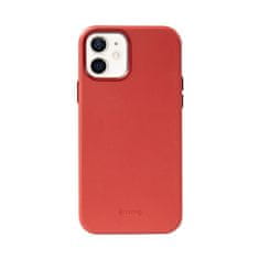 NEW Crong Essential Cover Magnetic - usnjeni ovitek MagSafe za iPhone 12 / iPhone 12 Pro (rdeč)