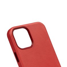 NEW Crong Essential Cover Magnetic - usnjeni ovitek MagSafe za iPhone 12 / iPhone 12 Pro (rdeč)