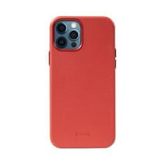 NEW Crong Essential Cover - Usnjeni ovitek za iPhone 12 Pro Max (rdeč)