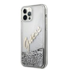 Guess Guess Glitter Vintage Script - Ohišje za iPhone 12 / iPhone 12 Pro (srebrno)