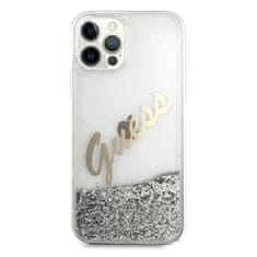 Guess Guess Glitter Vintage Script - Ohišje za iPhone 12 / iPhone 12 Pro (srebrno)