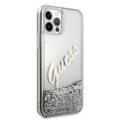 Guess Guess Glitter Vintage Script - Ohišje za iPhone 12 / iPhone 12 Pro (srebrno)