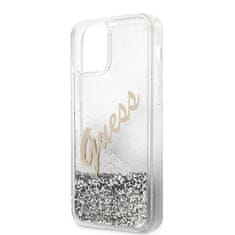 Guess Guess Glitter Vintage Script - Ohišje za iPhone 12 / iPhone 12 Pro (srebrno)