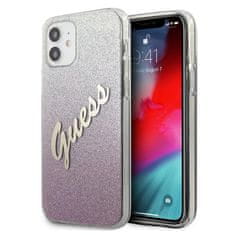 Guess Guess Glitter Gradient Script - ovitek za iPhone 12 mini (roza)