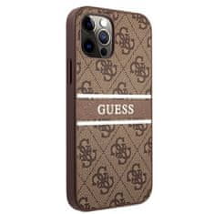 Guess Guess 4G Potiskano ohišje s črto za iPhone 12 / iPhone 12 Pro (rjavo)