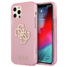 Guess Guess Glitter 4G Big Logo - Ohišje za iPhone 12 / iPhone 12 Pro (roza)