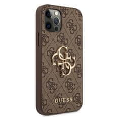 Guess Guess 4G Big Metal Logo - Ohišje za iPhone 12 / iPhone 12 Pro (rjavo)