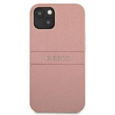 Guess Guess Saffiano Metal Logo Stripes - etui za iPhone 13 mini (roza)