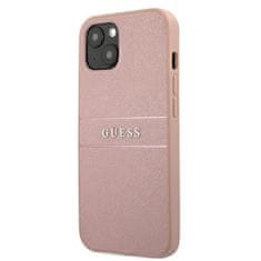 Guess Guess Saffiano Metal Logo Stripes - etui za iPhone 13 mini (roza)