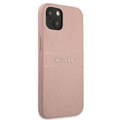 Guess Guess Saffiano Metal Logo Stripes - etui za iPhone 13 mini (roza)