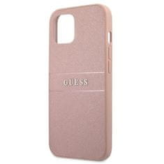 Guess Guess Saffiano Metal Logo Stripes - etui za iPhone 13 mini (roza)