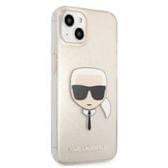 Karl Lagerfeld Karl Lagerfeld Karl's Head Glitter - ohišje za iPhone 13 Mini (zlato)