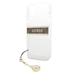 Guess Guess 4G Stripe Brown Charm - Ohišje za iPhone 13 mini (prozorno)