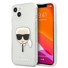 Karl Lagerfeld Karl Lagerfeld Karl's Head Glitter - etui za iPhone 13 mini (srebrn)