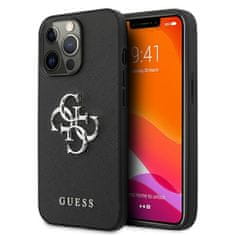 Guess Guess Saffiano 4G Big Silver Logo - Ohišje za iPhone 13 Pro (črno)