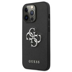 Guess Guess Saffiano 4G Big Silver Logo - Ohišje za iPhone 13 Pro (črno)