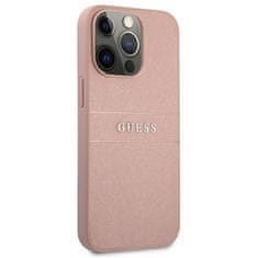 Guess Guess Saffiano Metal Logo Stripes - Ohišje za iPhone 13 Pro Max (roza)