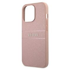 Guess Guess Saffiano Metal Logo Stripes - Ohišje za iPhone 13 Pro Max (roza)