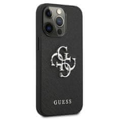 Guess Guess Saffiano 4G Big Silver Logo - Ohišje za iPhone 13 Pro (črno)