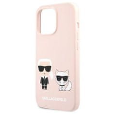 Karl Lagerfeld Karl Lagerfeld Slilicone Karl &amp; Choupette - Ohišje za iPhone 13 Pro (roza)