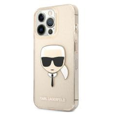 Karl Lagerfeld Karl Lagerfeld Karl's Head Glitter - ohišje za iPhone 13 Pro Max (zlato)