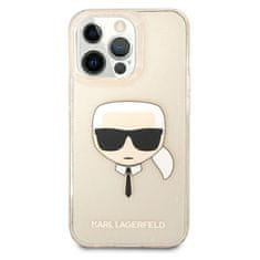 Karl Lagerfeld Karl Lagerfeld Karl's Head Glitter - ohišje za iPhone 13 Pro Max (zlato)