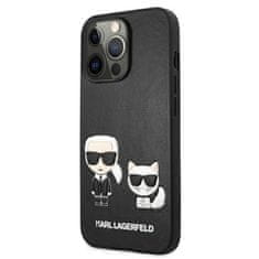 Karl Lagerfeld Karl Lagerfeld PU usnje z reliefom Karl &amp; Choupette - etui za iPhone 13 Pro (črno)