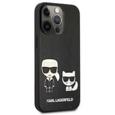 Karl Lagerfeld Karl Lagerfeld PU usnje z reliefom Karl &amp; Choupette - etui za iPhone 13 Pro (črno)