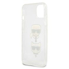 Karl Lagerfeld Karl Lagerfeld Glitter Karl &amp; Choupette Head - ovitek za iPhone 13 mini (srebrn)