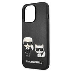 Karl Lagerfeld Karl Lagerfeld PU usnje z reliefom Karl &amp; Choupette - etui za iPhone 13 Pro (črno)