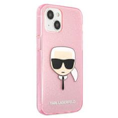 Karl Lagerfeld Karl Lagerfeld Karl's Head Glitter - ohišje za iPhone 13 Mini (roza)