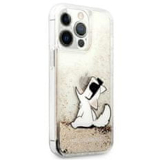 Karl Lagerfeld Karl Lagerfeld Liquid Glitter Choupette Fun - ohišje za iPhone 13 Pro Max (zlato)