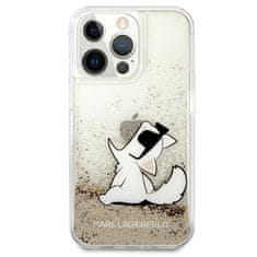 Karl Lagerfeld Karl Lagerfeld Liquid Glitter Choupette Fun - ohišje za iPhone 13 Pro Max (zlato)